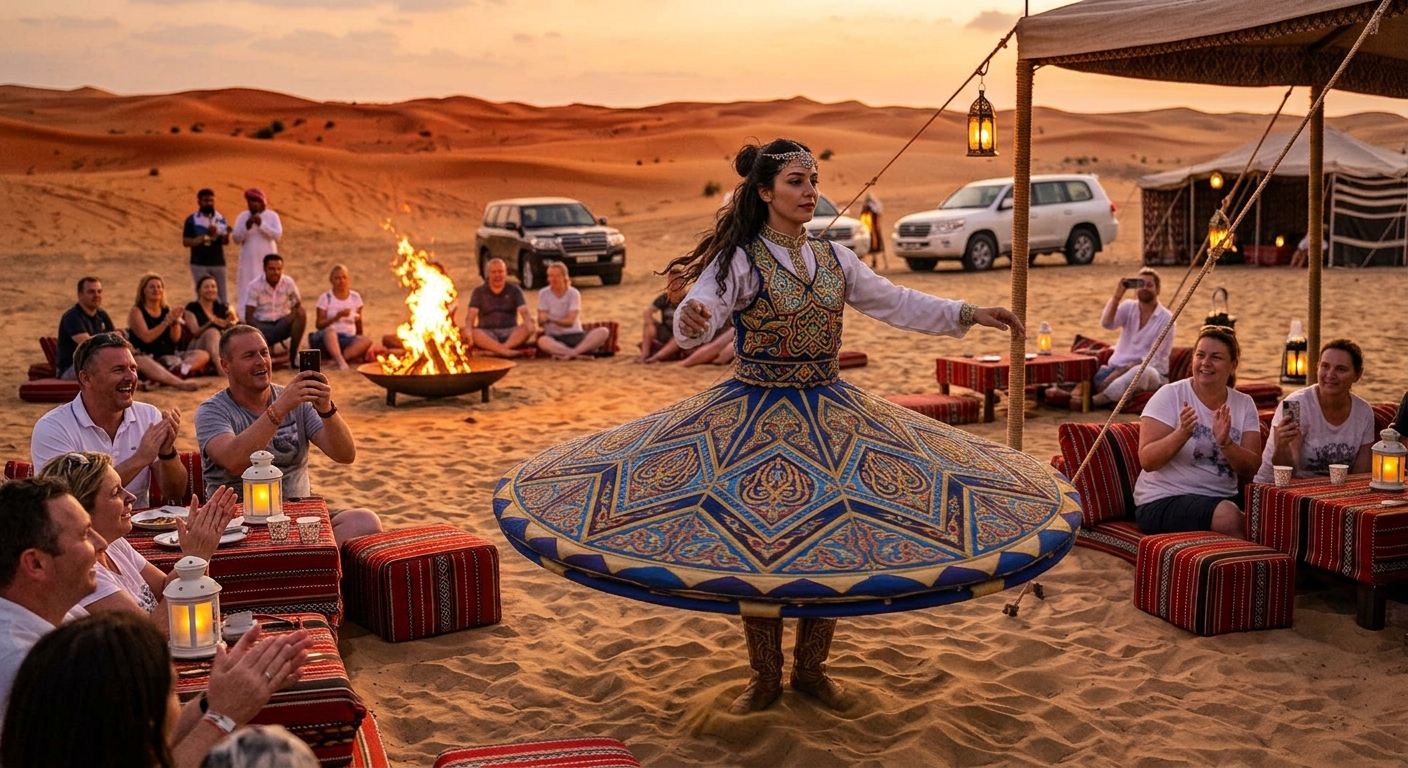 Belly dancing show at camp